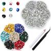 Crystal Flatback Rhinestones 3150Pcs, Nail Gems, Nail Art Decoration Glass Crystal Diamonds Craft, Gems Stones for clothes shoes bags DIY, Picking Pen/Tweezers kit(7 Sizes-crystal) HINABTRU view 1