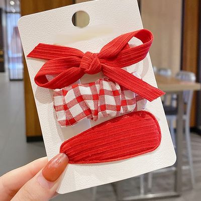 3pcs/Set New Girls Bow Plaid Cute Hair Clips Children Sweet Hairpin Headdress Barrettes Side Clip Fashion Hair Accessories (Color : C)