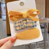 3pcs/Set New Girls Bow Plaid Cute Hair Clips Children Sweet Hairpin Headdress Barrettes Side Clip Fashion Hair Accessories (Color : A) view 1