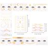 12 Sheets Face Metallic Shiny Temporary Tattoos Sticker, Halloween Face Glitter Gold Water Transfer Freckle Flash Tattoo for Women Girls Halloween Makeup Dancer Costume Parties Rave Musical Festivals view 3