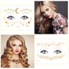 12 Sheets Face Metallic Shiny Temporary Tattoos Sticker, Halloween Face Glitter Gold Water Transfer Freckle Flash Tattoo for Women Girls Halloween Makeup Dancer Costume Parties Rave Musical Festivals view 4