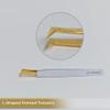 2pcs White Straight and L-Shaped (Boot) Gold Pointed Eyelash Tweezers for Lash Extension - Stainless Steel Precision Tweezers for Volume and Classic Lashes - False Eyelash Extension Kit. view 3