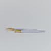 2pcs White Straight and L-Shaped (Boot) Gold Pointed Eyelash Tweezers for Lash Extension - Stainless Steel Precision Tweezers for Volume and Classic Lashes - False Eyelash Extension Kit. view 4