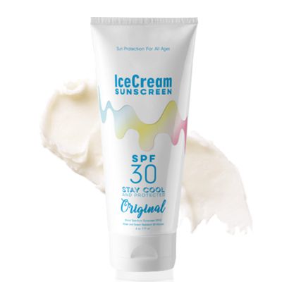 IceCream Sunscreen SPF30 Broad Spectrum for Body & Face Sunblock, Moisturizer, Water & Sweat-Resistant, Sulfate-Free, Paraben-Free, Reef-Friendly & Animal Cruelty-Free, 6oz (177ml) - Original