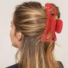 Parcelona French Classic Jumbo Large 5 1/2" Celluloid Acetate No Slip Grip Covered Spring Jaw Hair Claw Clip for Women Durable Styling Volume Hair Accessories Women Strong Hold Girls Hair Claw Clips, view 3