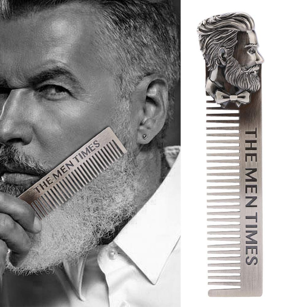 Mini Beard Comb Stainless Steel Beard Comb Portable Beard Comb Mustache Comb Steel Beard Combs For Hair Salon And Household