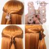 Parcelona French Love Small 2" Blush Pink and Tortoise Shell Celluloid Set of 2 Claw Clips Covered Spring Durable Fashion Hair Styling Clips Women Hair Accessories Girls Hair Clips, Made in France view 2