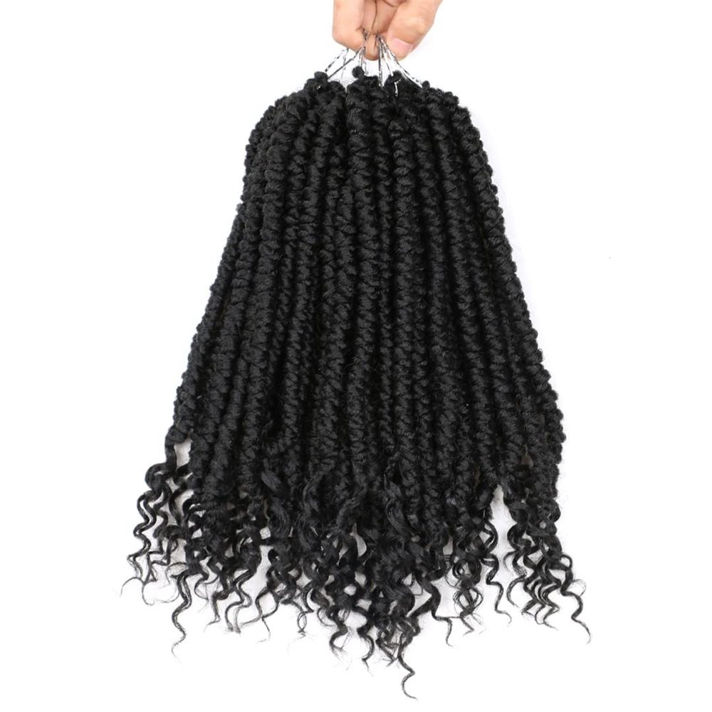 12" Pre Ed Spring Crochet Hair Curly Bouncy Synthetic Crochet Braids For Women Black Ombre Braiding Hair 1B 12inches 1Pcs/Lot