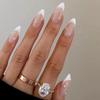 6 Packs (144 Pcs) Press on Nails Medium Design, Misssix Short Fake Nails Almond French Glue on Nails Set with Adhesive Tabs Nail File Acrylic False Nail Kits for Women view 3