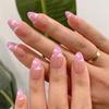 6 Packs (144 Pcs) Press on Nails Medium Design, Misssix Short Fake Nails Almond French Glue on Nails Set with Adhesive Tabs Nail File Acrylic False Nail Kits for Women view 4