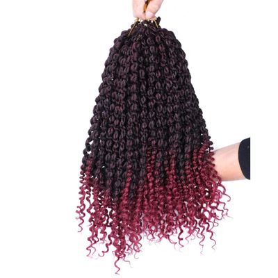14" Bouncy Pre-Ed Spring Crochet Hair Curly Black Brown Burgundy Ed Crochet Braids Hair Extensions T1BBurgundy 14inches 9Pcs/Lot