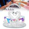 Nail Art Dappen Dish Swan Shape Crystal Cup Glass Acrylic Liquid Cup Acrylic Glassware Tools with Lid for Home Nail Salon view 2