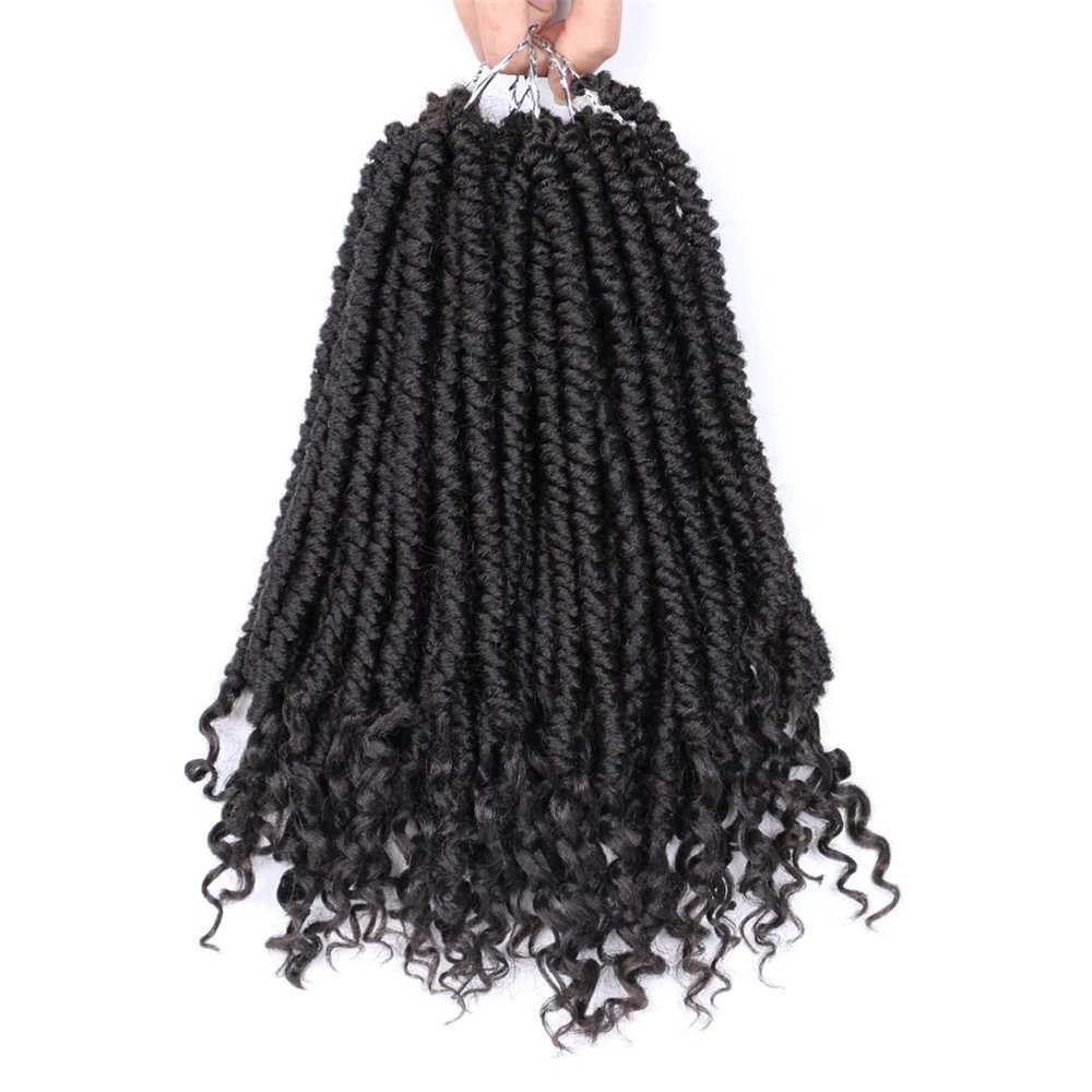 12" Pre Ed Spring Crochet Hair Curly Bouncy Synthetic Crochet Braids For Women Black Ombre Braiding Hair 4 12inches 3Pcs/Lot