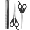 3 Pcs Hair Scissors Cutting Shears Salon Barber Hair Cutting Thinning Hairdressing Styling Tool Hairdressing Comb Black view 1