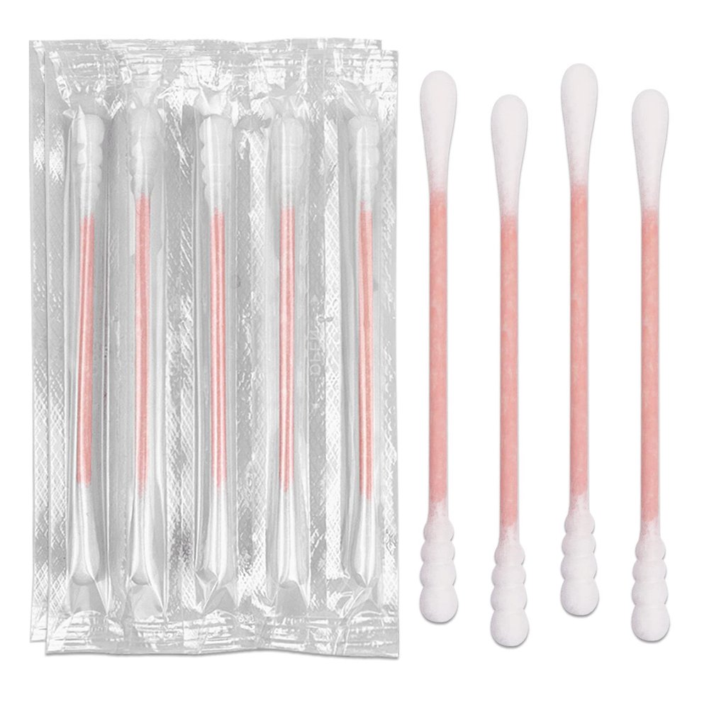 400 Pack Cotton Swabs, Individually Wrapped Cotton Swab, Individually Wrapped Double Tipped Paper Sticks for Ear, Make-up(Spiral-Round End)