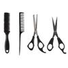 4Pcs Professional Barber Hairdressing Set Hair Cutting Scissors Comb Thinning Shears Flat Teeth Barber Styling Tools black view 1