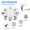 Premade Fans Short Stem 500 PCS 20D Eyelash Extensions 0.07mm C/D Curl 9-16mm Mixed WENDY LASHES Russian Volume Pre-made Lash Extension (500PCS-20D-0.07-D, 9-16mm mixed) view 2