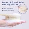 Body Back Scrubber  17'' Long Handle Shower Brush, Anti-Mold Exfoliator for Dry & Wet Use, Deep Cleansing & Gentle Exfoliation for Smooth Skin  for Men, Women & Elderly (Cream White) view 2