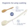 Body Back Scrubber  17'' Long Handle Shower Brush, Anti-Mold Exfoliator for Dry & Wet Use, Deep Cleansing & Gentle Exfoliation for Smooth Skin  for Men, Women & Elderly (Cream White) view 3