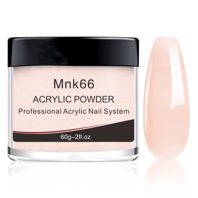 Mnk66 Acrylic Powder Clear Pink Nude Milky White Professional Acrylic Nail Powder for Nail Extension, French Nail Art 3D Flowers, Nail Carving, Beginner (YSHUJF001-Nude-60g)