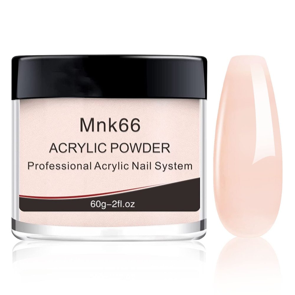 Mnk66 Acrylic Powder Clear Pink Nude Milky White Professional Acrylic Nail Powder for Nail Extension, French Nail Art 3D Flowers, Nail Carving, Beginner (YSHUJF001-Nude-60g)