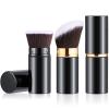 Tessco for you 2 Pcs Retractable Kabuki Makeup Brush Powder Foundation Makeup Brushes Portable Travel for Blush Bronzer Buffing Loose Powder Cream Sunscreen Blending Liquid(Classic Style) view 1