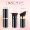 Tessco for you 2 Pcs Retractable Kabuki Makeup Brush Powder Foundation Makeup Brushes Portable Travel for Blush Bronzer Buffing Loose Powder Cream Sunscreen Blending Liquid(Classic Style) view 2