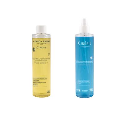 Cirpil Pr & Post Waxing Bundle: Blue Lotion 8.45 fl oz + Depilatory Oil 8.45 fl oz