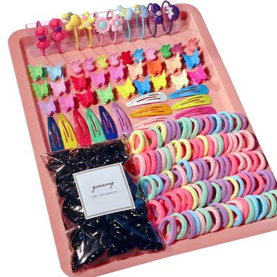 YANRONG Hair Accessories Set For Girls,Candy Colors Nylon Hair Ties,Elastic Ponytail Holders Rubber Band For Baby Kid,Cartoon Hair Clip / Band For Thick Hair & Thin,2200PCS