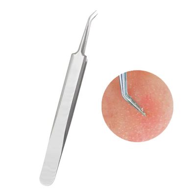 1pc/3pcs Blackhead Acne Blemish Pimple Remove Tweezer Clip Comedone Acne Extractor for Nail Art/Face Skin Care Cleaner Tools (Color : 1pc Beveled)