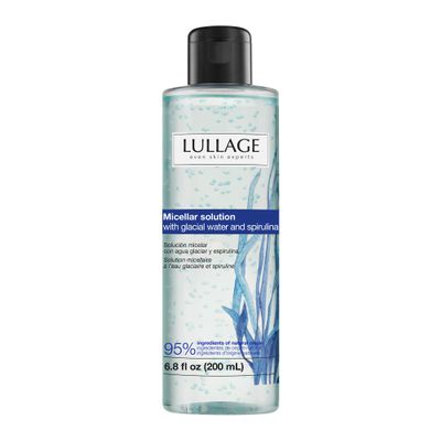 LULLAGE Micellar Water Makeup Remover Cleanser with Niacinamide, Spirulina & Glacier Water Solution for All Skin Types | Removes Waterproof Makeup | 6.8 Fl Oz