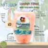 Soap Bar Loofah| Natural Loofah Sponge | Loofah Exfoliating Body Scrubber | 9-12 0z of Plumeria Scented Artisanal Handmade Natural loofah soap in a Disposable Shower Loofah view 2