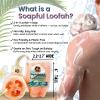 Soap Bar Loofah| Natural Loofah Sponge | Loofah Exfoliating Body Scrubber | 9-12 0z of Plumeria Scented Artisanal Handmade Natural loofah soap in a Disposable Shower Loofah view 3