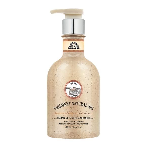 Avon Veilment Natural Spa Dead Sea Salt Body Scrub & Cleanser, 13.5 Ounce