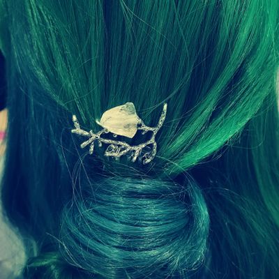 Hair Comb, Antlers, Natural Irregular Citrine Mini Hair Comb, Raw Crystal, Natural Color, Branch Hair Accessories, Bridal Weddin