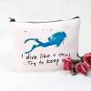 POFULL Scuba Diving Girl Gift I Dive Like A Girl Try To Keep Up Cosmetic Bag scuba lover Gift (I dive like a Girl bag) view 2