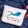 POFULL Scuba Diving Girl Gift I Dive Like A Girl Try To Keep Up Cosmetic Bag scuba lover Gift (I dive like a Girl bag) view 3