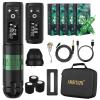 Ambition Soldier Wireless Tattoo Machine Kit Complete Rotary Coreless Motor Tattoo Pen Kit with Extra 2400mAh Battery 80pcs TREX Mixed Size Cartridge Needles Supply for Professional Tattoo Artist view 1