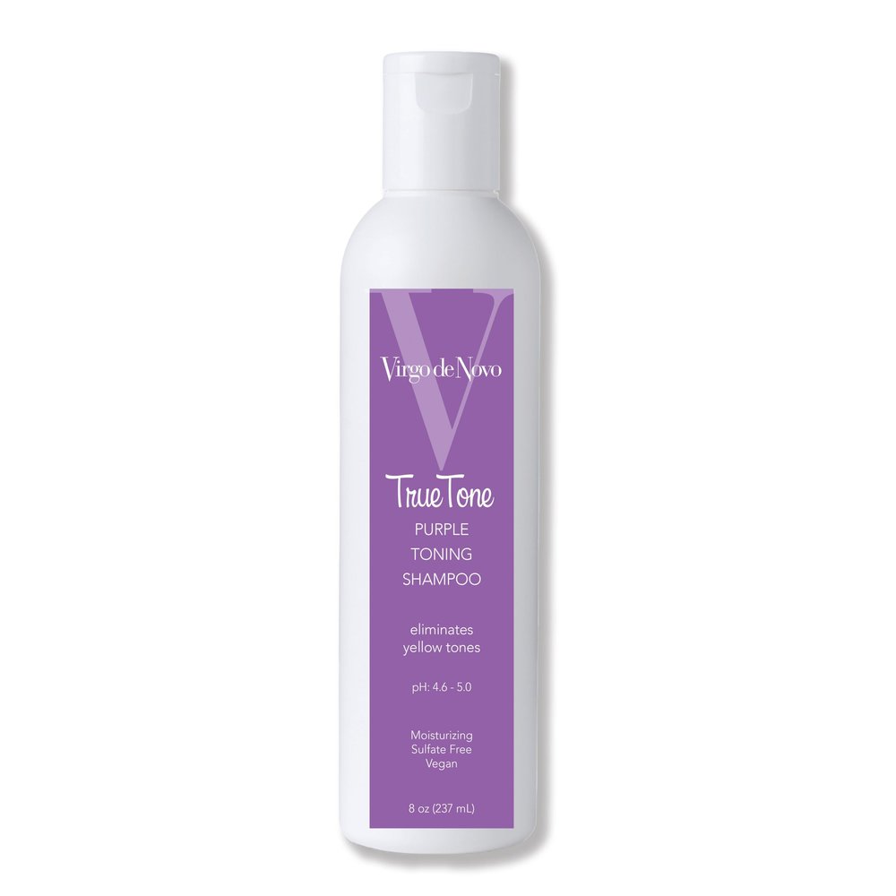 Virgo de Novo Purple Toning Shampoo Neutralizes Yellow & Brassy Tones, Brightens Blonde, Silver & Grey Hair, Sulfate-Free, Color-Safe, Non-Drying (8 oz)