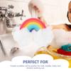 Healvian Loofah Sponge Portable Baby Sponge Rainbow Shaped Bath Scrubber Household Body Scrubber Body Scrubber Balls Shower Mesh for Kids Adults Exfoliating Bath Sponge view 3