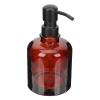 Zerodeko Amber Glass Soap Dispenser Pump Soap Bottle for Bathroom Kitchen Shampoo Wash view 1