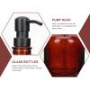 Zerodeko Amber Glass Soap Dispenser Pump Soap Bottle for Bathroom Kitchen Shampoo Wash view 3
