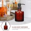 Zerodeko Amber Glass Soap Dispenser Pump Soap Bottle for Bathroom Kitchen Shampoo Wash view 4