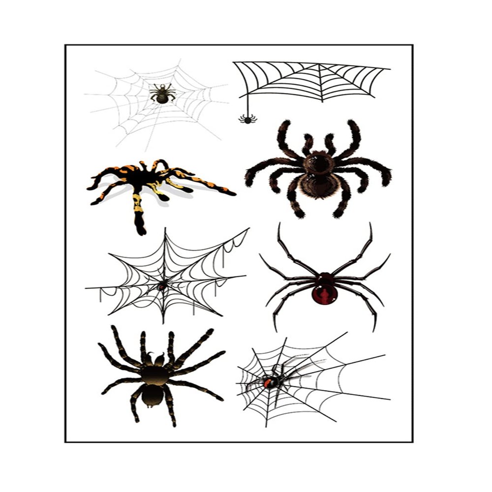 Halloween Skin Temporary Tattoos Sticker,Spiders Cosplay Makeup Tattoos,Spider Cobweb Tattoos Stickers Costume Party