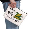 G2TUP Corn Lover Gift I Just Really Loves Corn Makeup Bag Farmer Farming Cosmetic Bag Maize Corn Food Lover Gift Zipper Travel Pouch (I Just Really Loves Corn) view 2