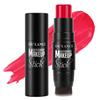 Dark Red Cream Blush Stick, DE'LANCI Red Blush for Black Women Girls, Lightweight Natural Glow Blendable Blusher Stick for cheeks, Long Lasting Waterproof Cream Blusher+ Brush for Face, Lip, Eyes #2 view 1