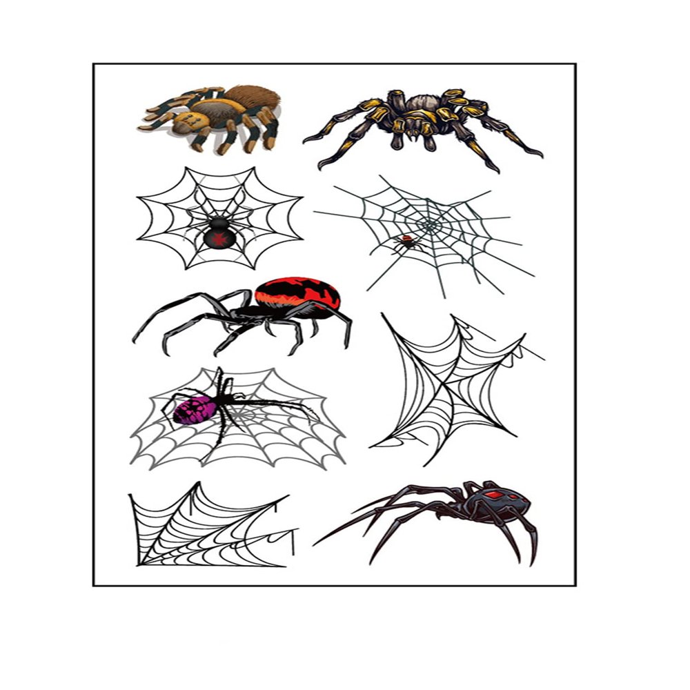 Halloween Skin Temporary Tattoos Sticker,Spiders Cosplay Makeup Tattoos,Spider Cobweb Tattoos Stickers Costume Party