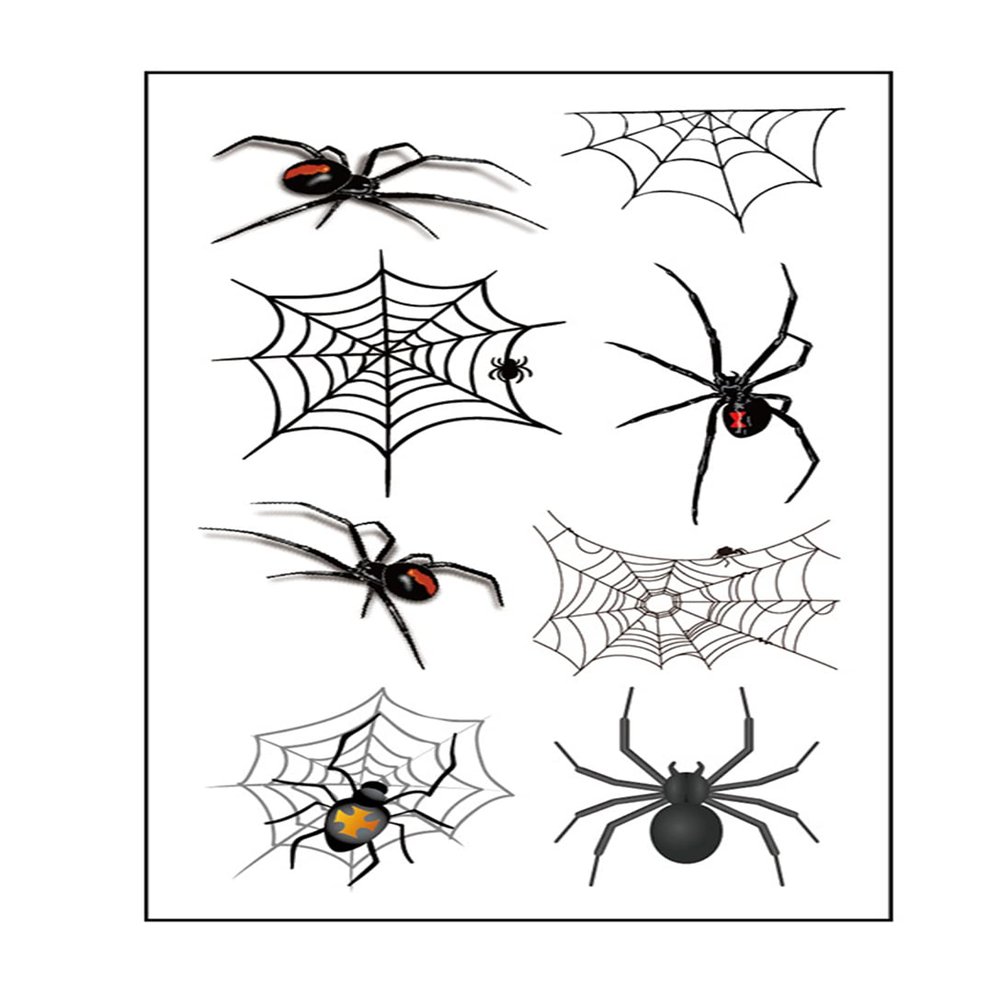 Halloween Skin Temporary Tattoos Sticker,Spiders Cosplay Makeup Tattoos,Spider Cobweb Tattoos Stickers Costume Party