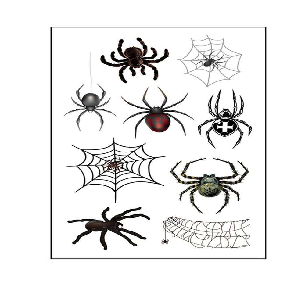 Halloween Skin Temporary Tattoos Sticker,Spiders Cosplay Makeup Tattoos,Spider Cobweb Tattoos Stickers Costume Party