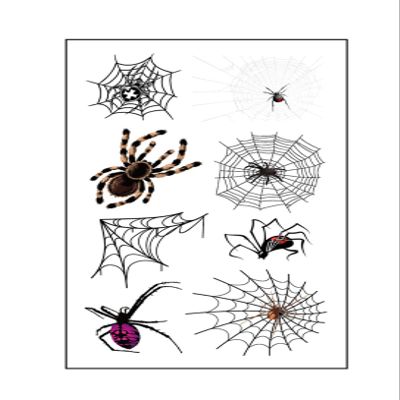 Halloween Skin Temporary Tattoos Sticker,Spiders Cosplay Makeup Tattoos,Spider Cobweb Tattoos Stickers Costume Party